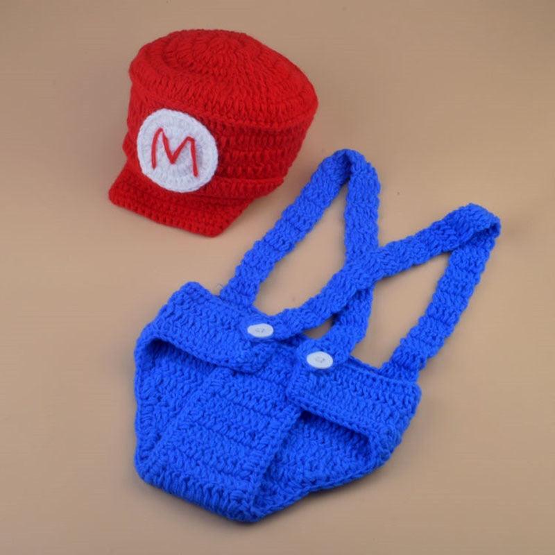 Super Mario Brothers Crocheted Newborn Photo Outfit - Kaislee's Boutique