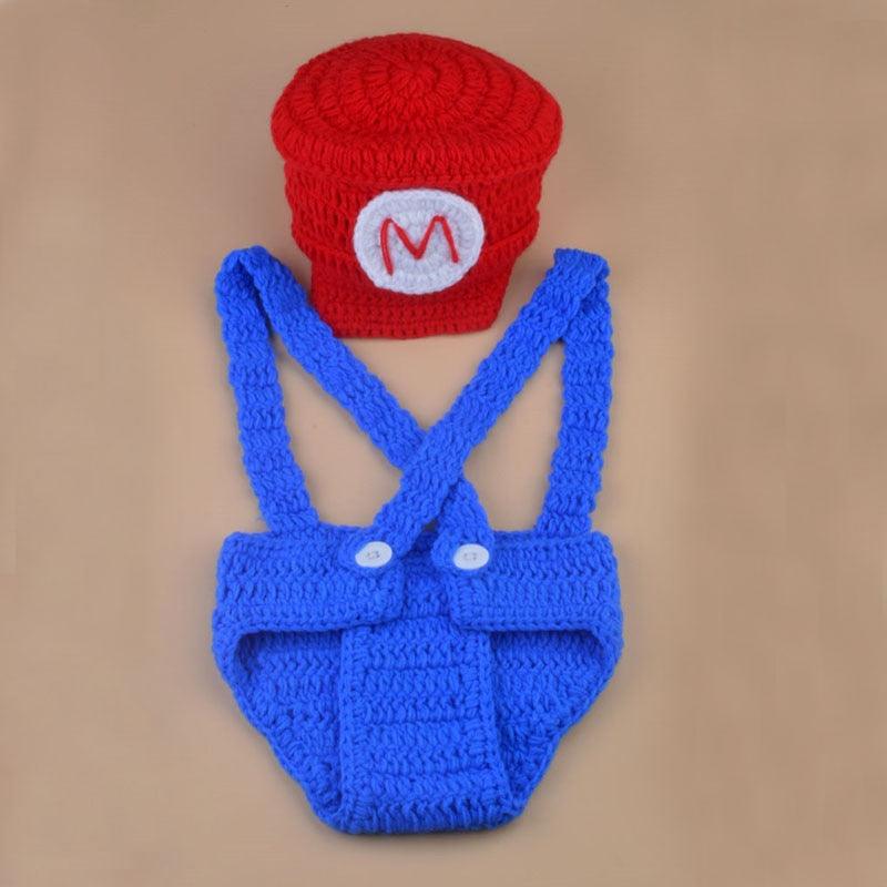 Super Mario Brothers Crocheted Newborn Photo Outfit - Kaislee's Boutique