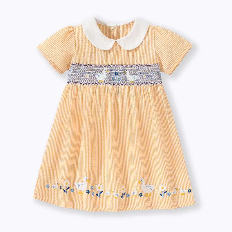 Duck Embroidered Smock Dress - Kaislee's Boutique