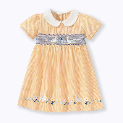 Duck Embroidered Smock Dress - Kaislee's Boutique