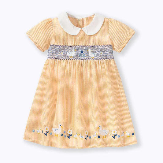 Duck Embroidered Smock Dress - Kaislee's Boutique