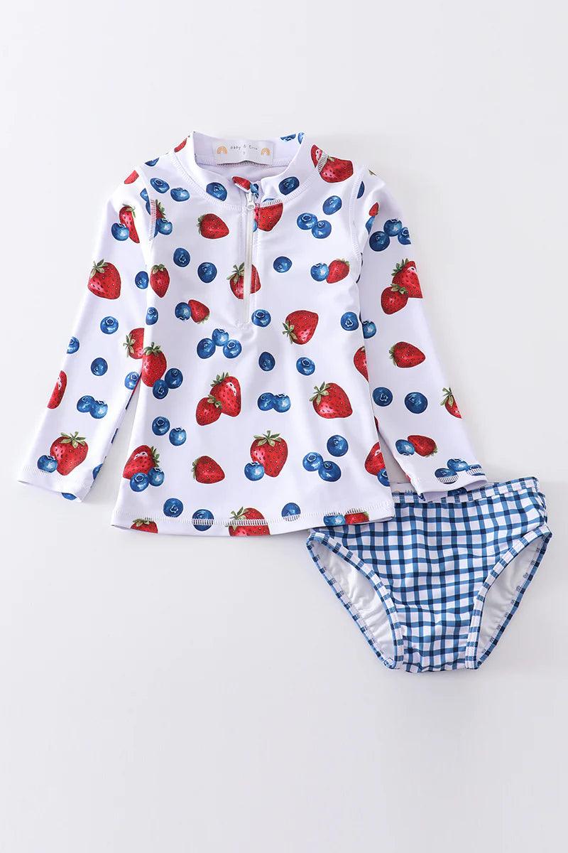 Strawberry Print 2pc long sleeve - Kaislee's Boutique