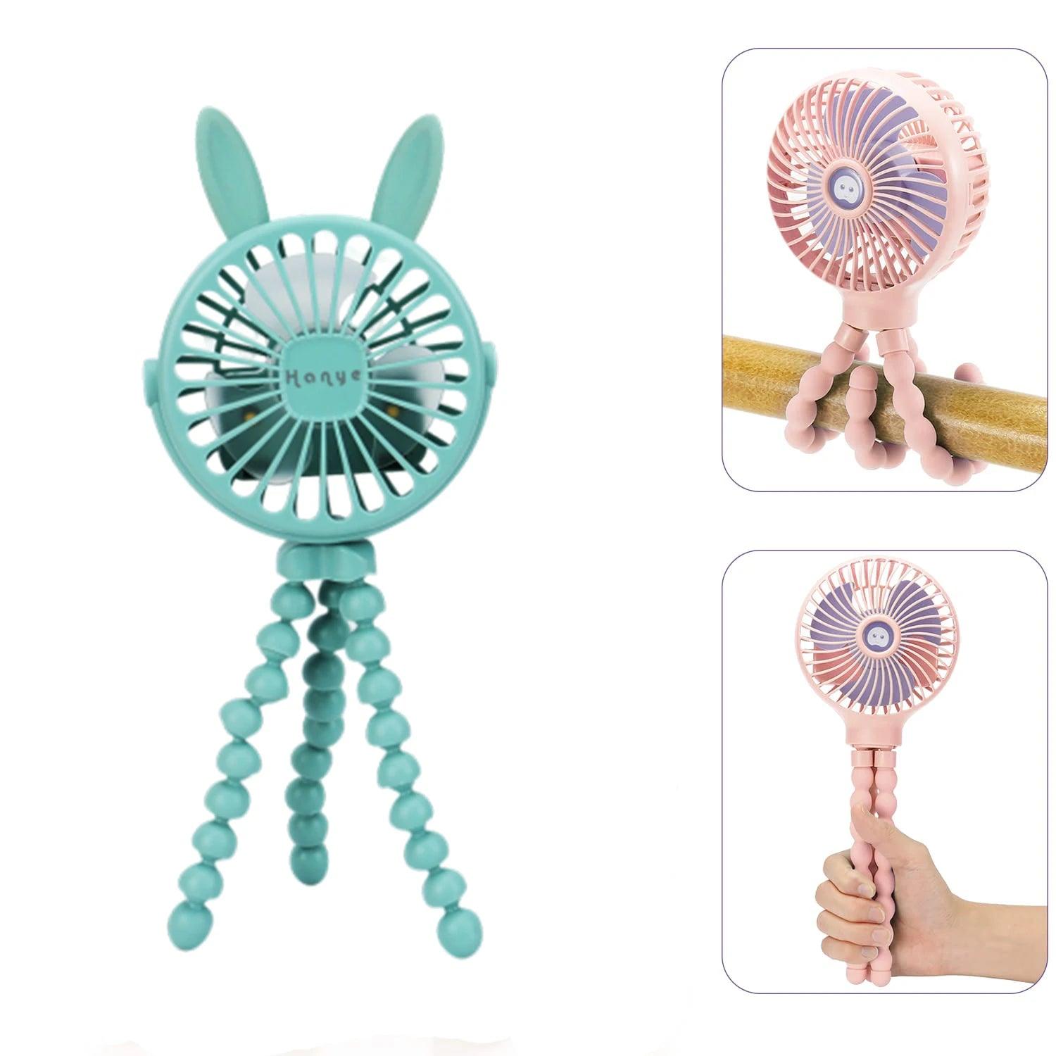 Fan for Cart Stroller Fan Portable Outdoor Fan Clip On for Baby 600mAh USB Rechargeable Handheld Electric Fan for Home 3 Speeds - Kaislee's Boutique