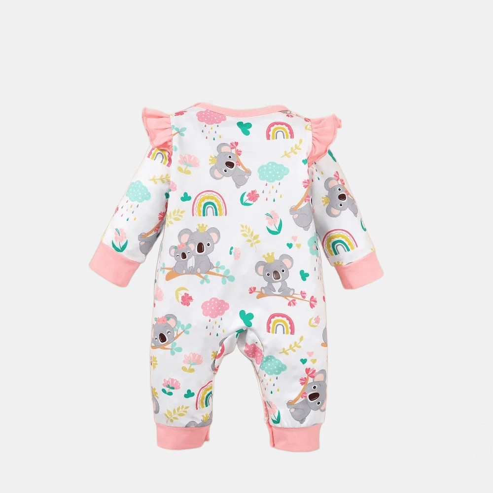 Long Sleeve Koala Print Bodysuit with Matching Headband - Kaislee's Boutique