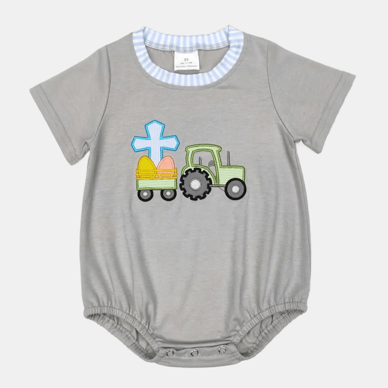 Easter Bubble with Tractor Embroidery - Kaislee's Boutique