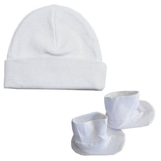 Cap & Bootie Set - White - Kaislee's Boutique