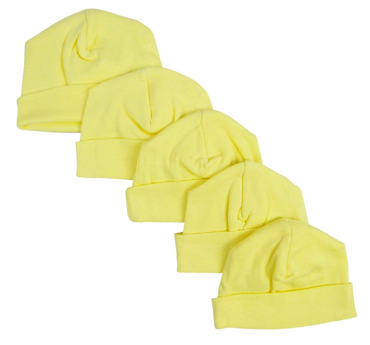 Yellow Baby Cap (Pack of 5) - Kaislee's Boutique