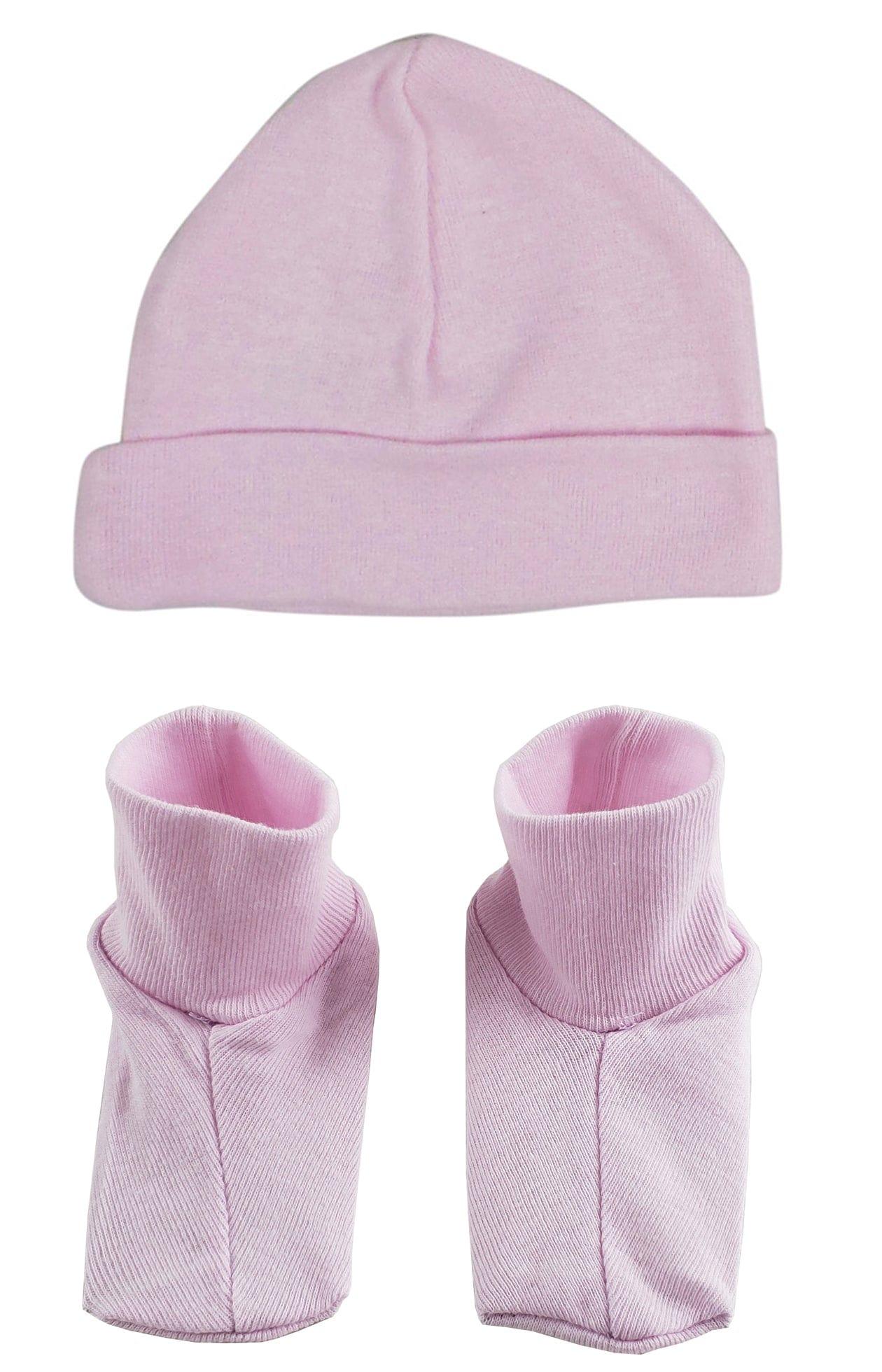 Baby Cap & Bootie Set - Pink - Kaislee's Boutique