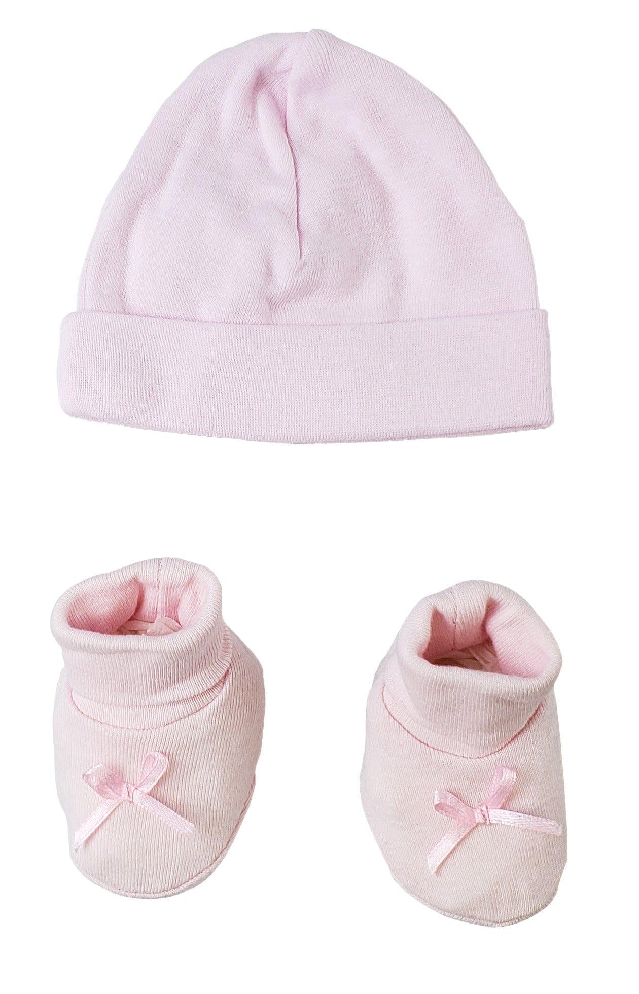 Preemie Baby Cap & Bootie Set - Pink - Kaislee's Boutique