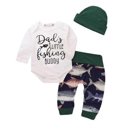 Daddy's Little Fishing Buddy Outfit - Kaislee's Boutique