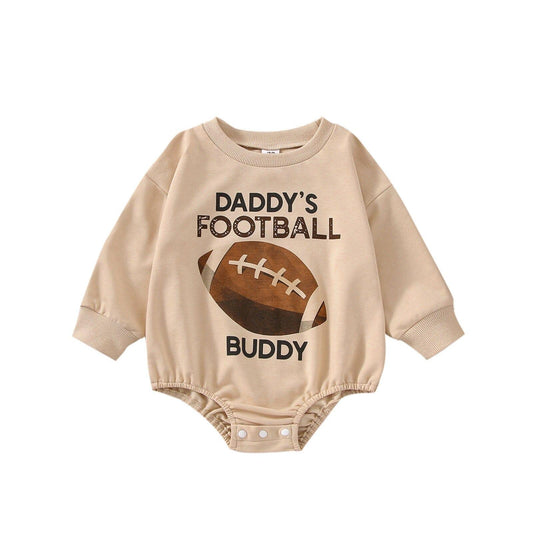 Baby & Toddler Football Sweatshirt Romper - Kaislee's Boutique