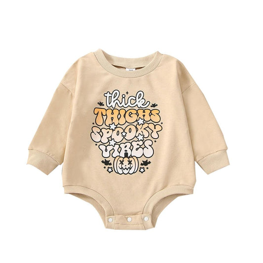 Baby & Toddler Halloween Sweatshirt/Onesie | Thick Thighs Spooky Vibes - Kaislee's Boutique