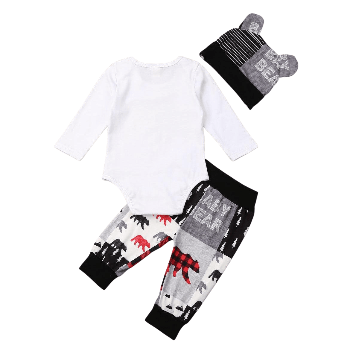 Baby Bear Print Romper with Pants - Kaislee's Boutique