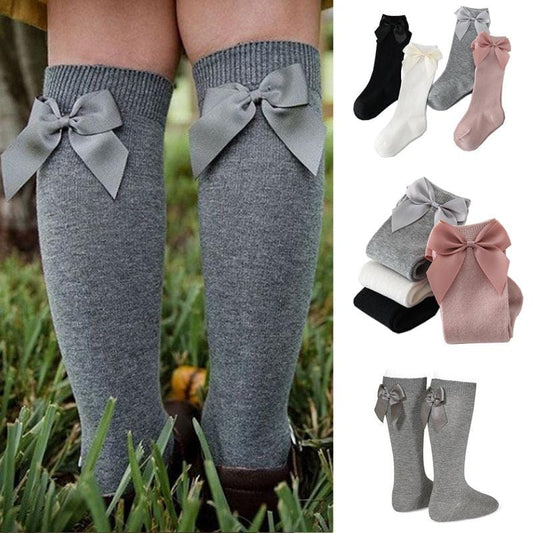 Baby Girl Socks | Big Bow Knee High - Kaislee's Boutique