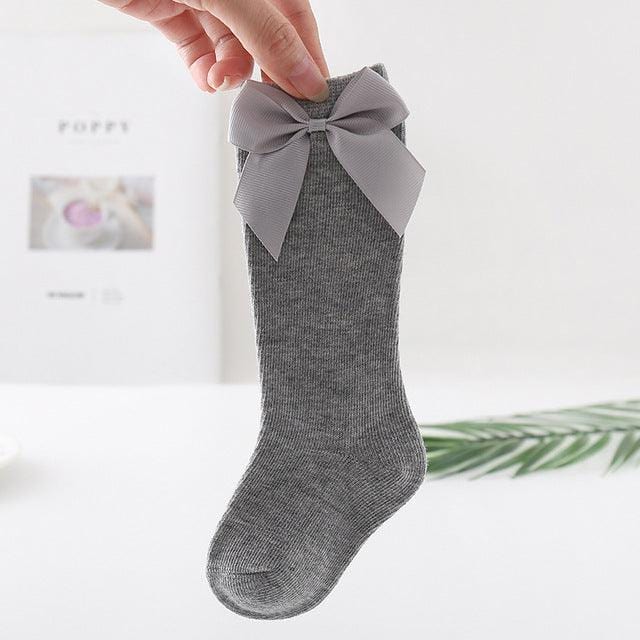Baby Girl Socks | Big Bow Knee High - Kaislee's Boutique