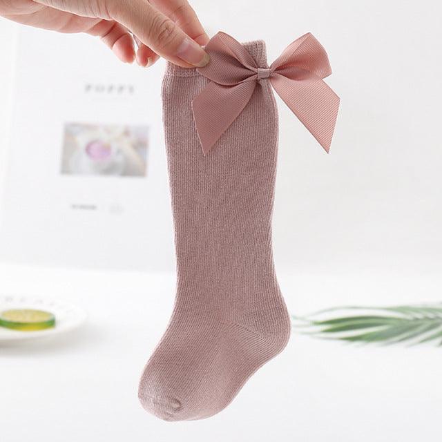 Baby Girl Socks | Big Bow Knee High - Kaislee's Boutique