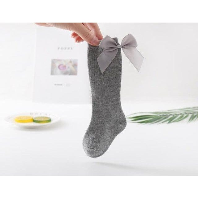 Baby Girl Socks | Big Bow Knee High - Kaislee's Boutique