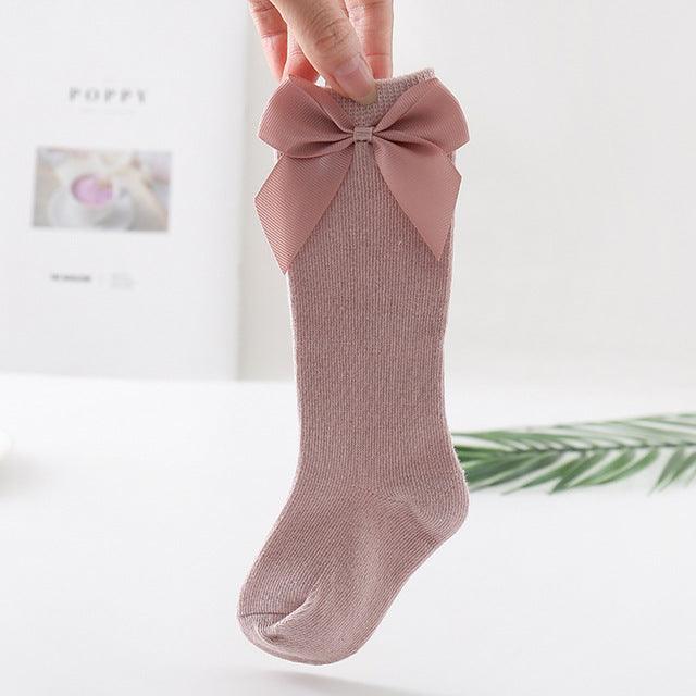 Baby Girl Socks | Big Bow Knee High - Kaislee's Boutique