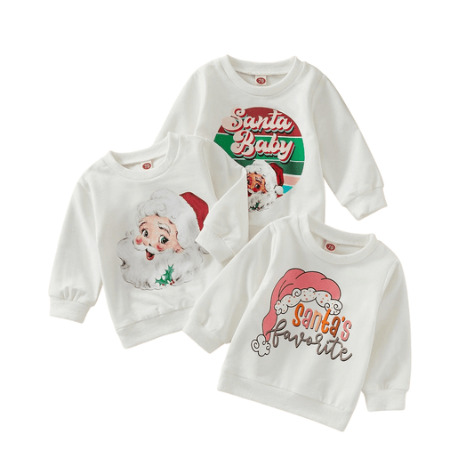 Baby/Toddler Boy/Girl Christmas Pullover | Santa Long Sleeve Sweatshirt - Kaislee's Boutique