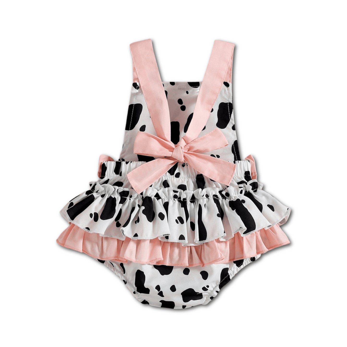 Cow Print Sleeveless Romper with Headband - Kaislee's Boutique