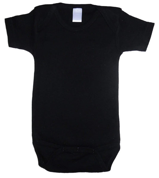 Black Interlock Short Sleeve Onezies - Kaislee's Boutique