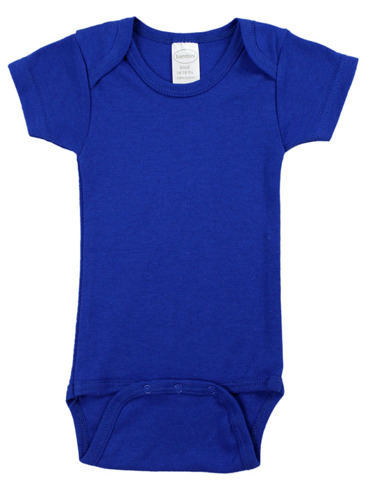 Blue Interlock Short Sleeve Bodysuit Onezie - Kaislee's Boutique