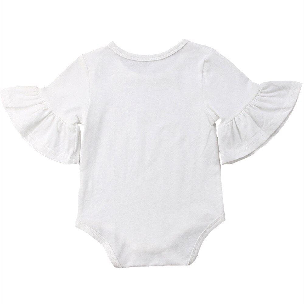 Cotton Baby Girl Flare Sleeve Romper - Kaislee's Boutique