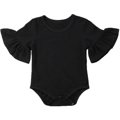 Cotton Baby Girl Flare Sleeve Romper - Kaislee's Boutique