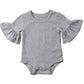 Cotton Baby Girl Flare Sleeve Romper - Kaislee's Boutique