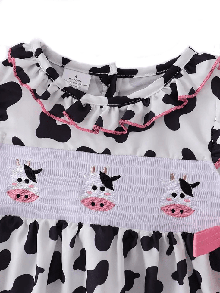 Cow Print Smock Dress - Kaislee's Boutique