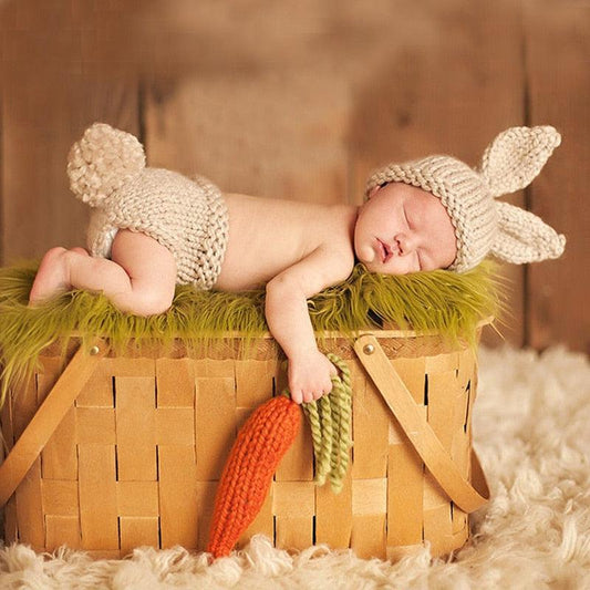 Easter Bunny Hat with Diaper Cover and Carrot - Kaislee's Boutique