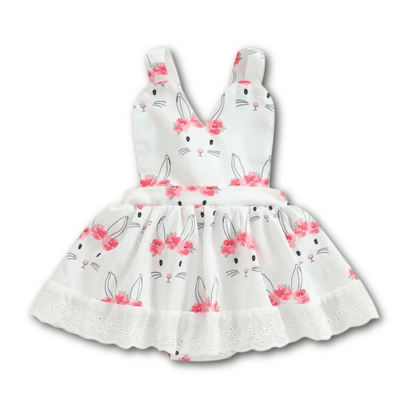 Rabbit Print Halter Dress with Matching Headband - Kaislee's Boutique