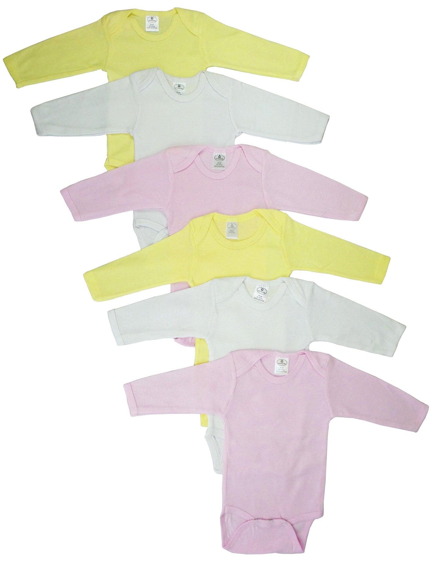 Girls Pastel Long Sleeve Onezie 6 Pack - Kaislee's Boutique