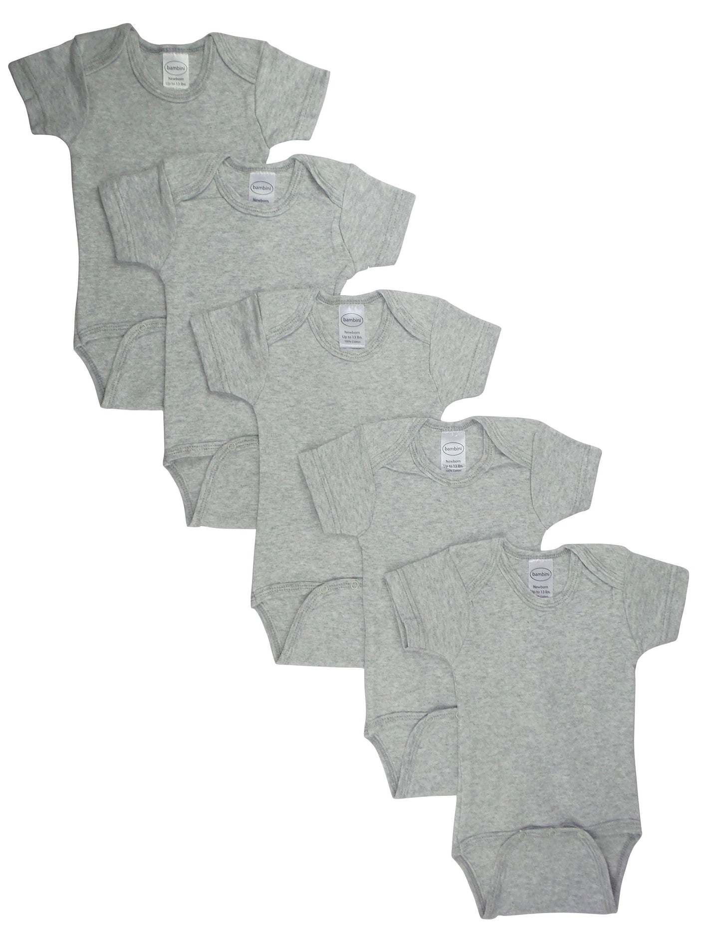 Grey Bodysuit Onezies (Pack of 5) - Kaislee's Boutique