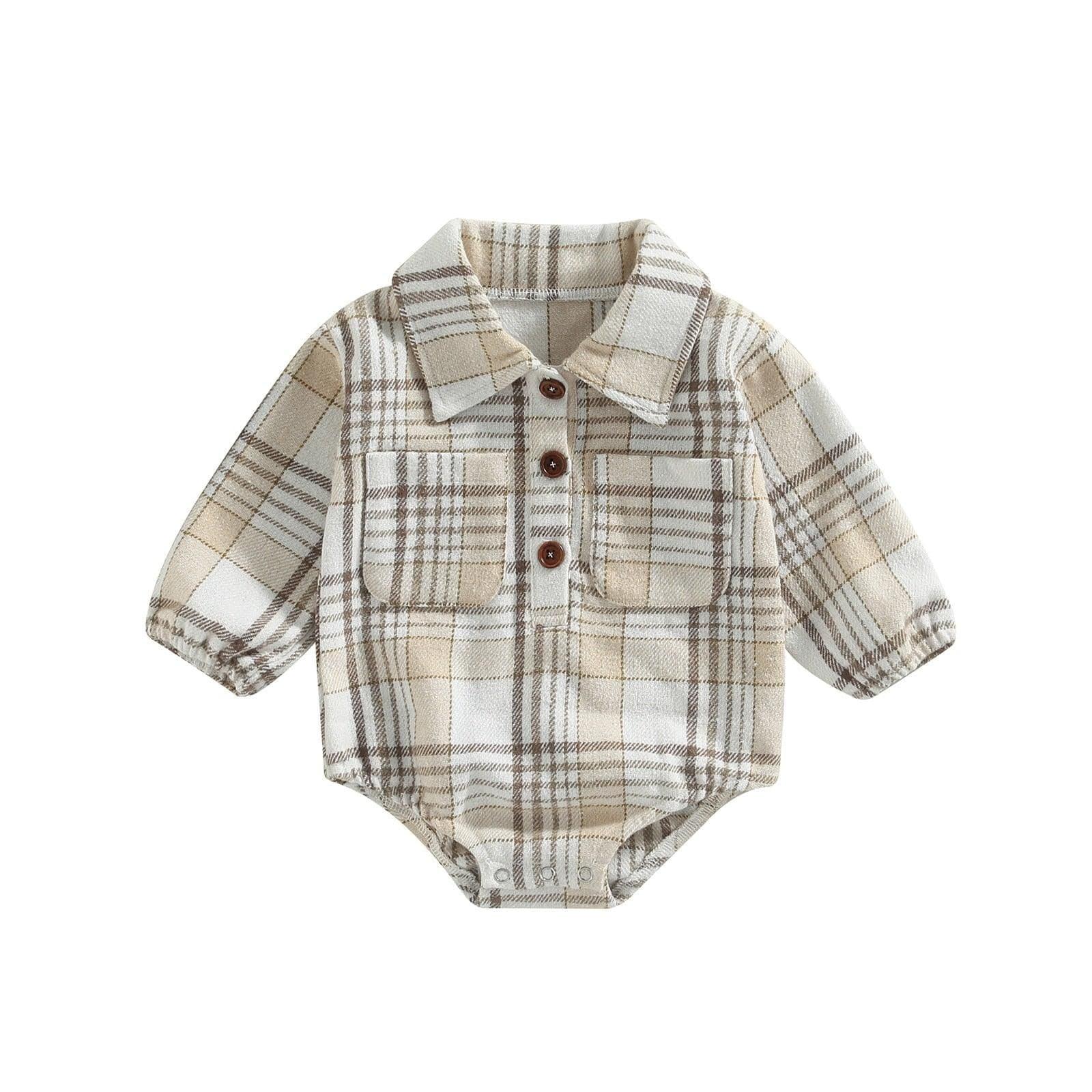 Little Boy Flannel Romper - Kaislee's Boutique