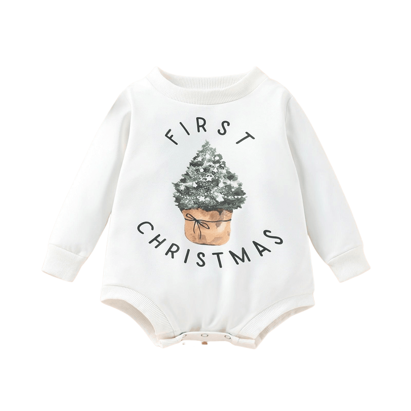 Long Sleeve First Christmas Romper - Kaislee's Boutique