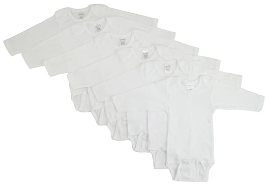 Long Sleeve White Onezie 6 Pack - Kaislee's Boutique