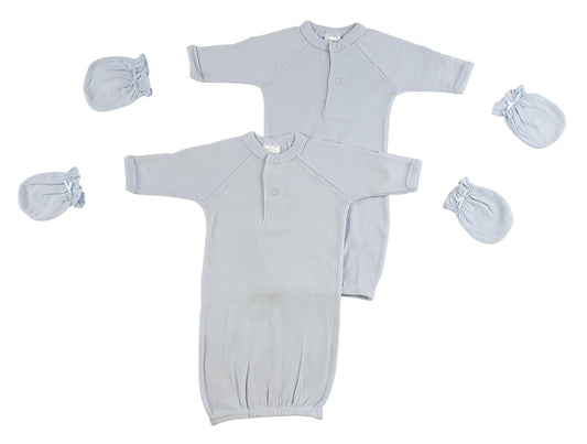 Preemie Boys Gowns and MIttens - Kaislee's Boutique