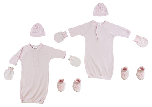 Preemie Gown, Cap, Mittens and Booties - 8 Pc Set - Kaislee's Boutique