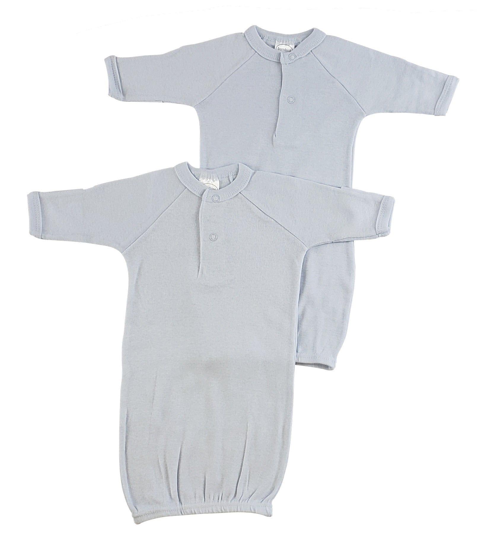 Preemie Solid Blue Gown - 2 Pack - Kaislee's Boutique