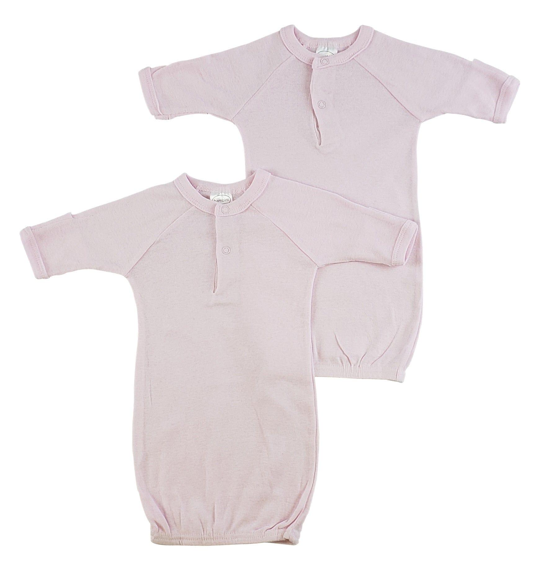 Preemie Solid Pink Gown - 2 Pack - Kaislee's Boutique