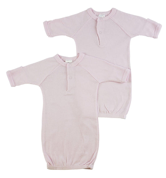 Preemie Solid Pink Gown - 2 Pack - Kaislee's Boutique