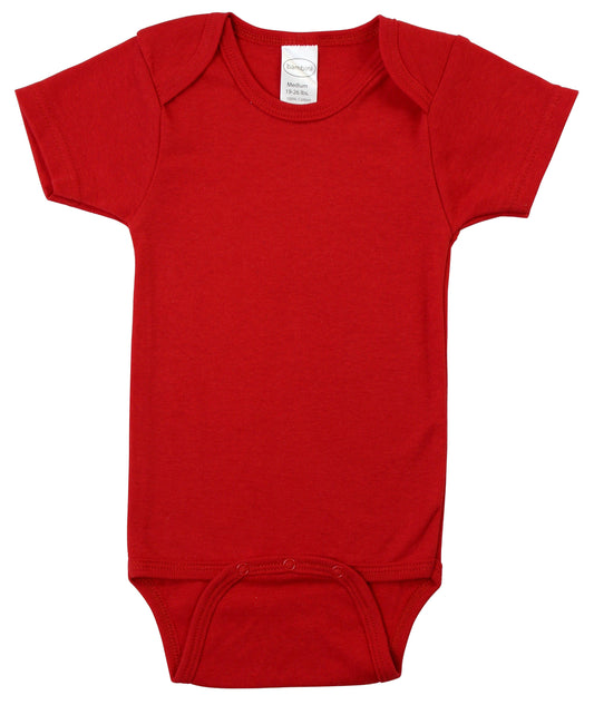 Red Interlock Short Sleeve Bodysuit Onezie - Kaislee's Boutique