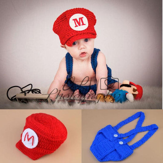 Super Mario Brothers Crocheted Newborn Photo Outfit - Kaislee's Boutique