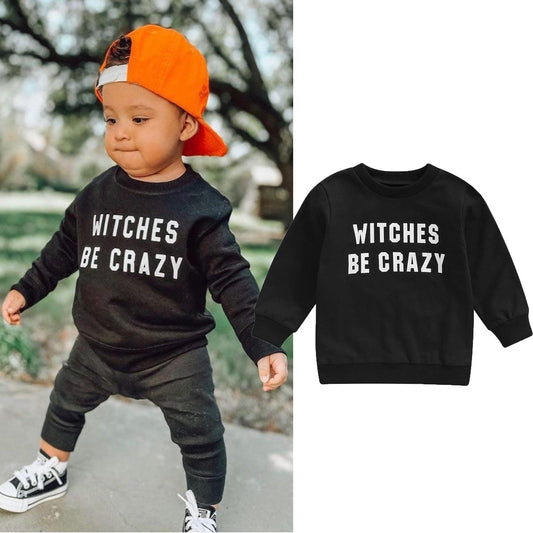 Toddler Boys Halloween Sweatshirt | Witches Be Crazy - Kaislee's Boutique