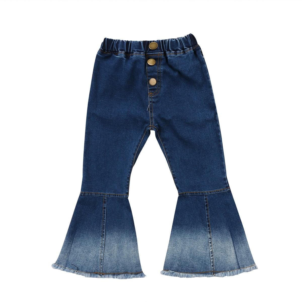 Toddler Girl Denim Flare Pants/Bell Bottom Jeans - Kaislee's Boutique