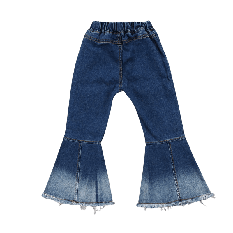 Toddler Girl Denim Flare Pants/Bell Bottom Jeans - Kaislee's Boutique