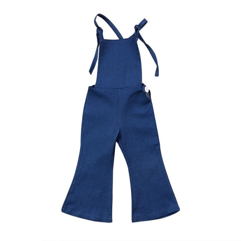 Toddlers Flare Leg Denim Overalls/Jumper - Kaislee's Boutique