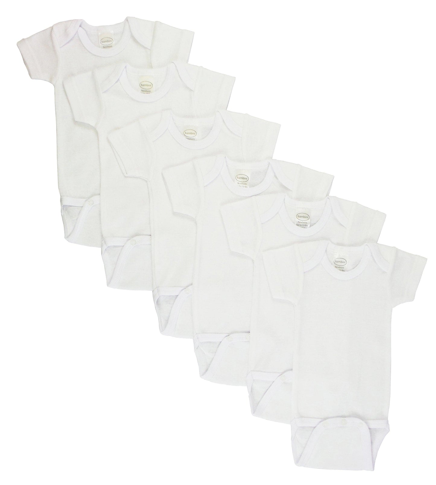 White Short Sleeve One Piece 6 Pack - Kaislee's Boutique